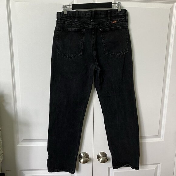 Vintage Rustler Jeans Mens 34x30 Black Straight Leg Classic Dad Denim 90s - Picture 3 of 9